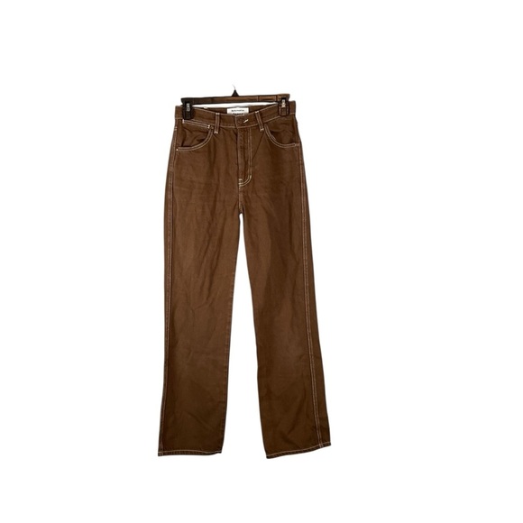 Reformation Denim - Reformation Jeans Chocolate Brown Cowboy High Rise Straight Jeans Size 25